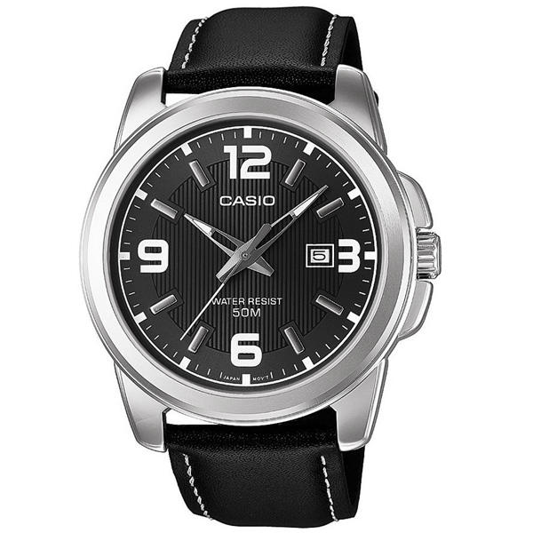 CASIO手錶黑色系皮革腕錶【NEC162】