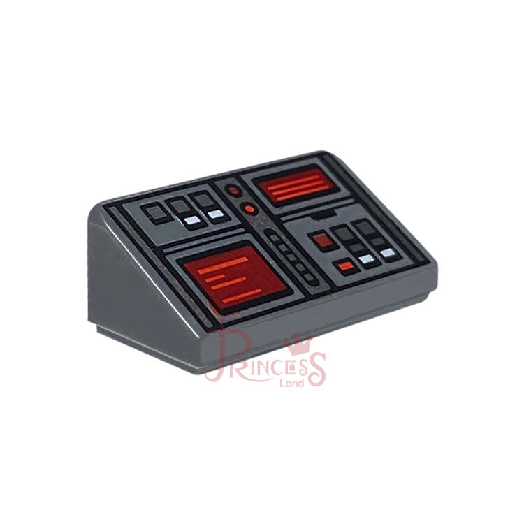 樂高王子 LEGO 1x2x2/3 斜面 螢幕 儀錶板 按鈕 印刷 深灰色 85984pb127 A332