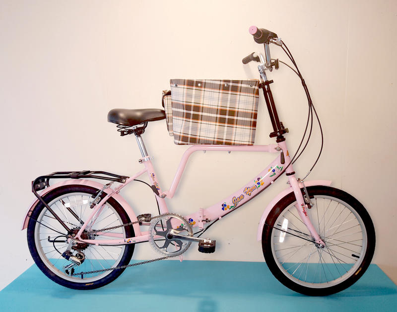JY (豪華版) 20吋 6速 SHIMANO 摺疊 (中籃) 寵物車 寵物腳踏車 寵物自行車 (粉色) 寵物籃