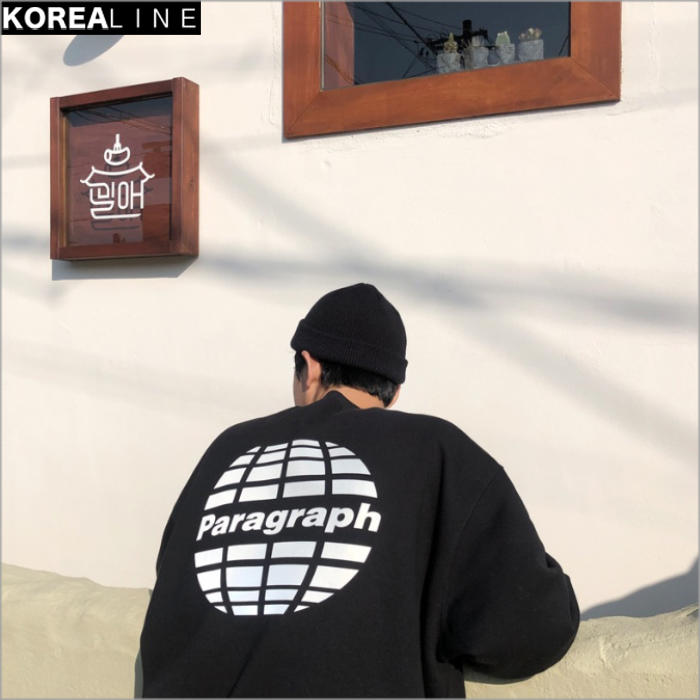 搖滾星球韓國代購 PARAGRAPH字母落肩圓領衛衣 / 4色 LR17621