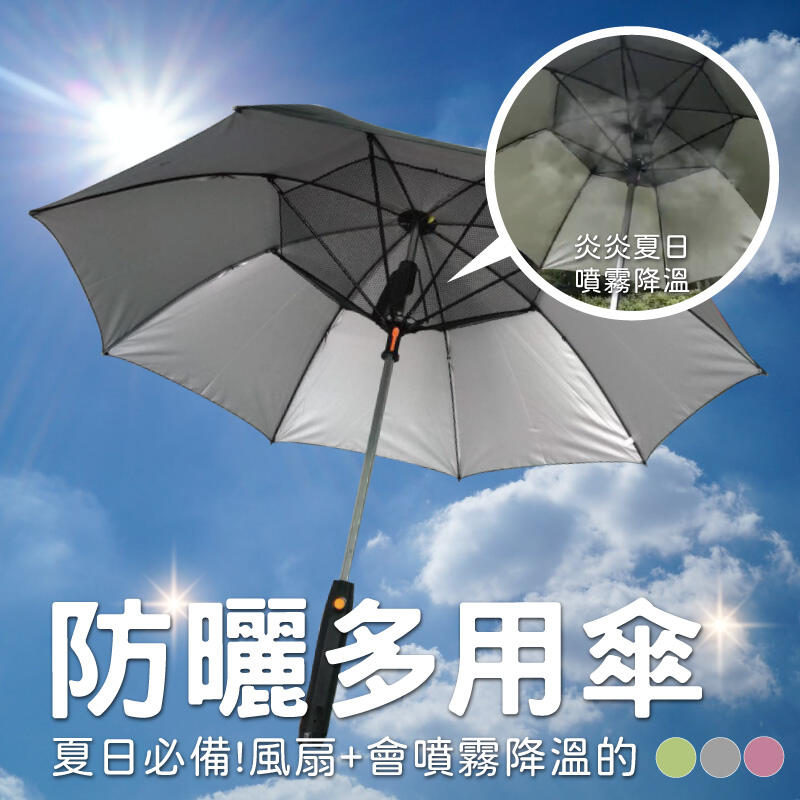 台灣現貨 灑水雨傘 有風扇可灑水 雨傘 陽傘 降溫雨傘 噴水雨傘 風扇雨傘【AAA6140】