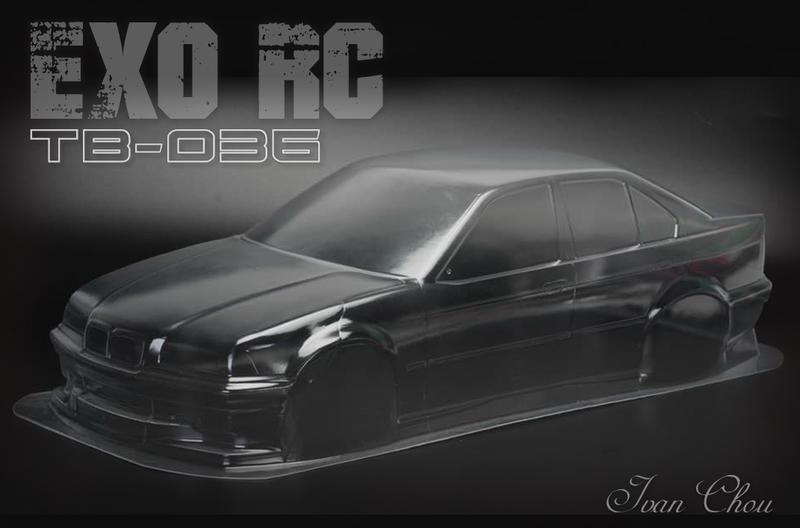 *EXO RC* 1/10 TB-036透明車殼組送鍍鉻後照鏡組(適TAMIYA/ABC/BMW/e36)