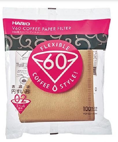 晴天咖啡☼ VCF-02-100M無漂白濾紙1-4杯用 100入 日本HARIO V60圓錐濾杯100張V02 濾紙手沖