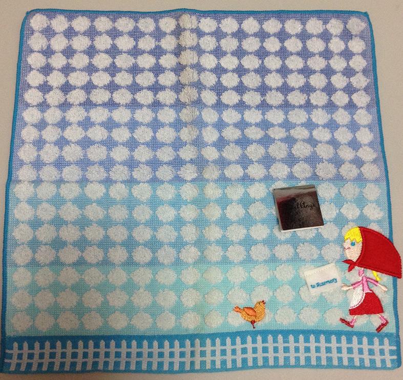 Noel Ange 小紅帽送信給聖誕老人 小毛巾 手帕 刺繡 日本製 100%棉