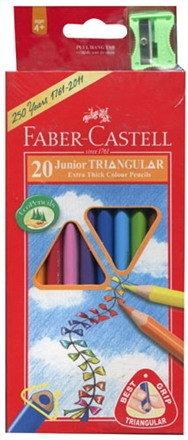 Faber-Castell輝柏 學齡兒童用大三角彩色鉛筆3.3mm 20色 /盒(116520/16-116538-20