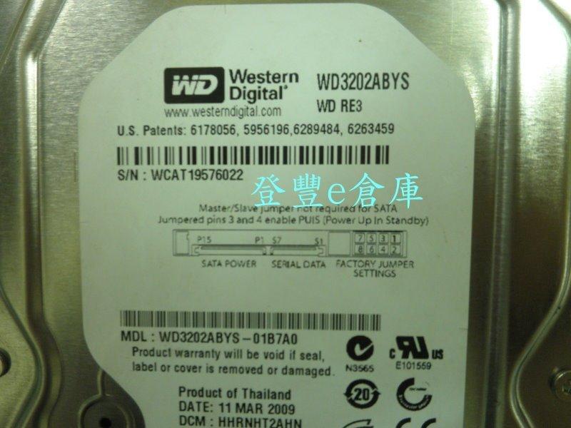 【登豐e倉庫】 YF639 黑標 WD3202ABYS-01B7A0 320G SATA2 企業級 硬碟