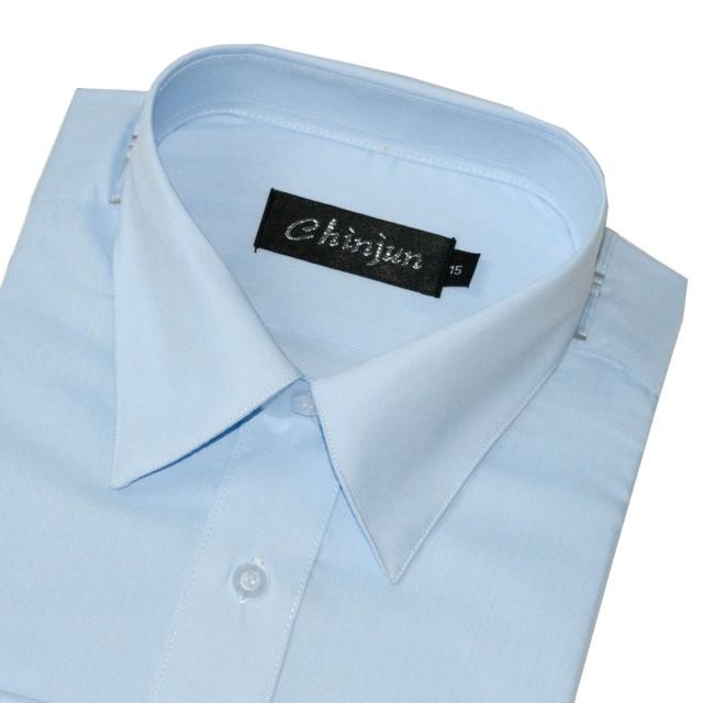 【CHINJUN大尺碼】抗皺襯衫-長袖、素色天空藍、編號：8005、大尺碼18 1/2吋