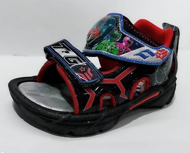 英德鞋坊 烈車戰隊 男童電燈涼鞋 (台灣製造)70100-黑紅 超低直購價200元