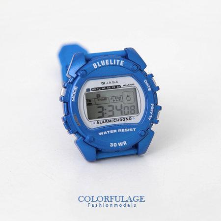 手錶 色彩豐富薄型多功能撞色電子錶腕錶 JAGA捷卡原廠公司貨【NE1314】多色可選