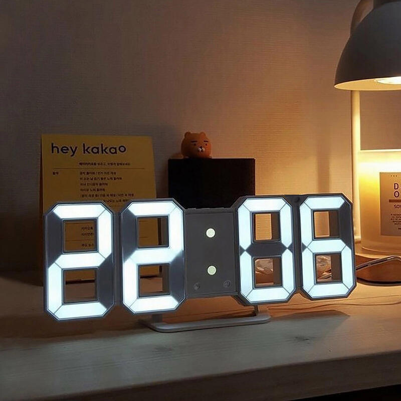 3D立體數字LED靜音電子鐘 多功能牆面掛立鐘 數字鐘 電子鬧鐘 夜光時鐘 掛鐘 貪睡鐘【ZI0112】《約翰家庭百貨