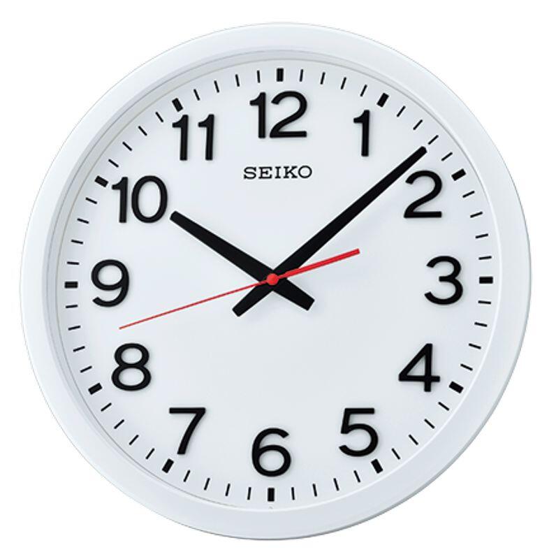 SEIKO CLOCK 精工細緻阿拉伯數字3D立體刻劃白框白面滑動式秒針靜音石英掛鐘 型號：QXA732W【神梭鐘錶】