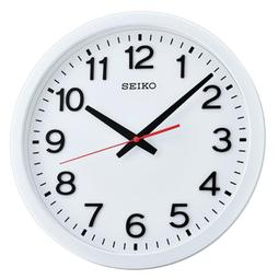SEIKO CLOCK 精工細緻阿拉伯數字3D立體刻劃白框白面滑動式秒針靜音石英掛鐘 型號：QXA732W【神梭鐘錶】