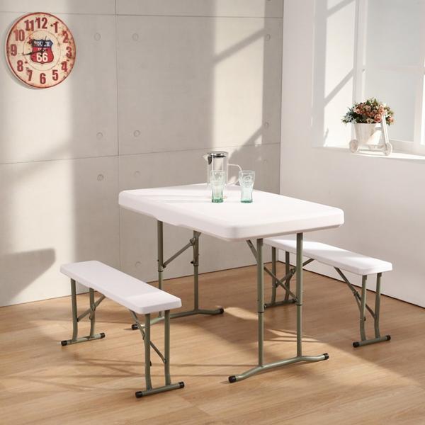 CZ103塑鋼折疊桌椅組 一桌兩椅 折合升降桌103.5*63 折疊椅 會議桌椅/展示桌椅/露營桌椅/書桌椅/便利桌椅 
