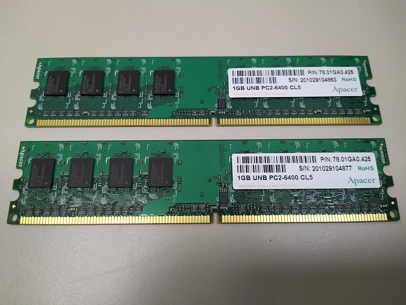 Apacer DDR2 800 / PC2-6400 1GB SDRAM 桌機記憶體