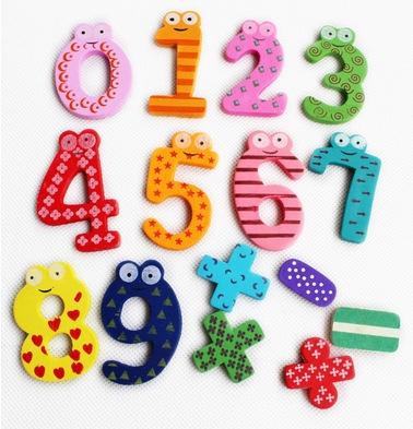 海馬寶寶 數字磁鐵 木質數字冰箱貼 磁鐵(0~9數字&符號一組15個)
