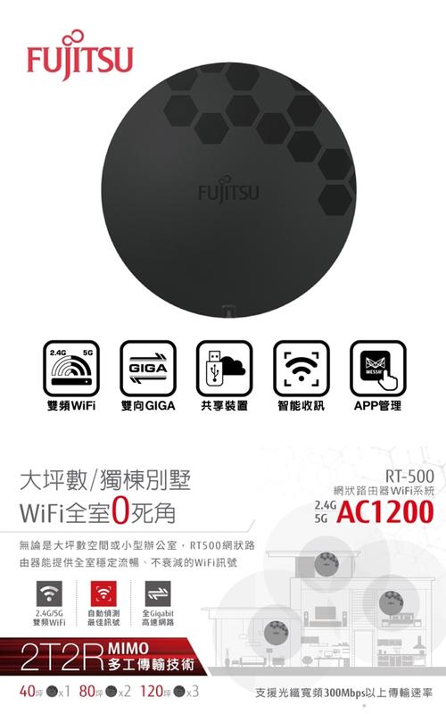 Fujitsu MESSHU RT500 Mesh Router 網狀無線路由器 台灣公司貨原廠保固 | 露天市集 | 全台最大的網路購物市集