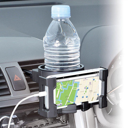 車資樂㊣汽車用品【W798】日本 SEIWA 多功能冷氣孔飲料架 置物架 可調式手機架