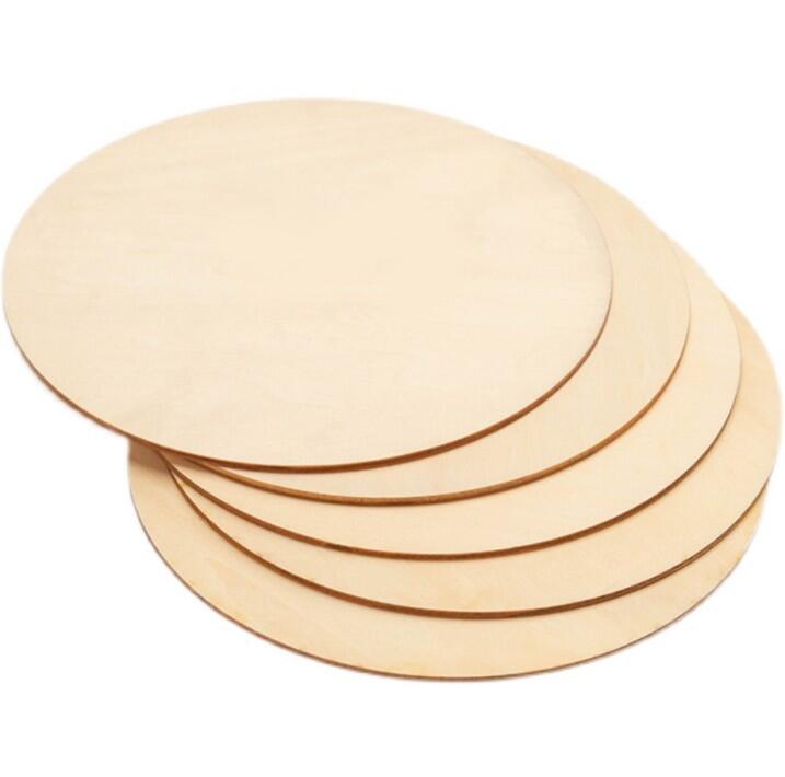 [含稅]圓木片DIY手工模型製作材料圓形椴木板燙畫烙畫手繪雕刻薄方木板