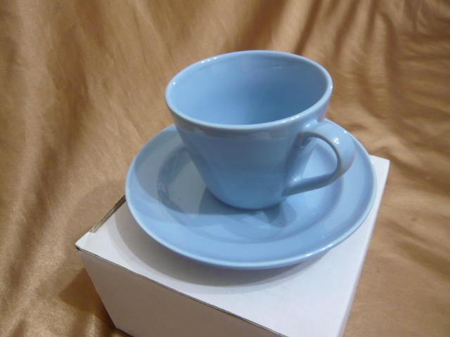 全新粉藍色咖啡杯盤組 
