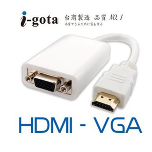 【堆堆樂雜貨店】╭☆【全新未拆】I-Gota HDMI-VGA 轉接線-白色