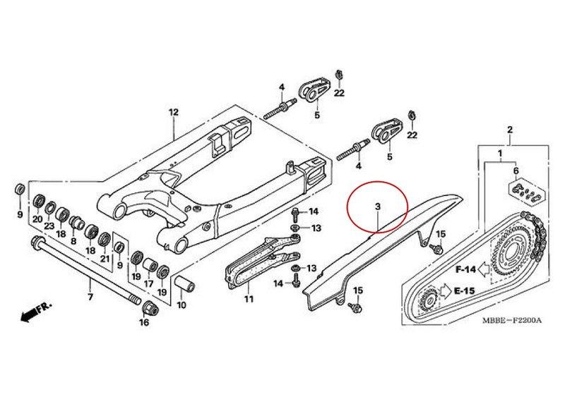 Honda本田原廠重機鍊條蓋(Drive Chain Case)未拆封適用於多款街跑車(貨號40510MBB010)CB