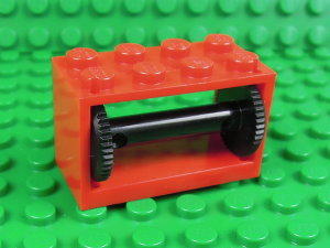 LEGO 樂高積木 零件 - [4209][4210] 2x4x2 捲線座（紅+黑）