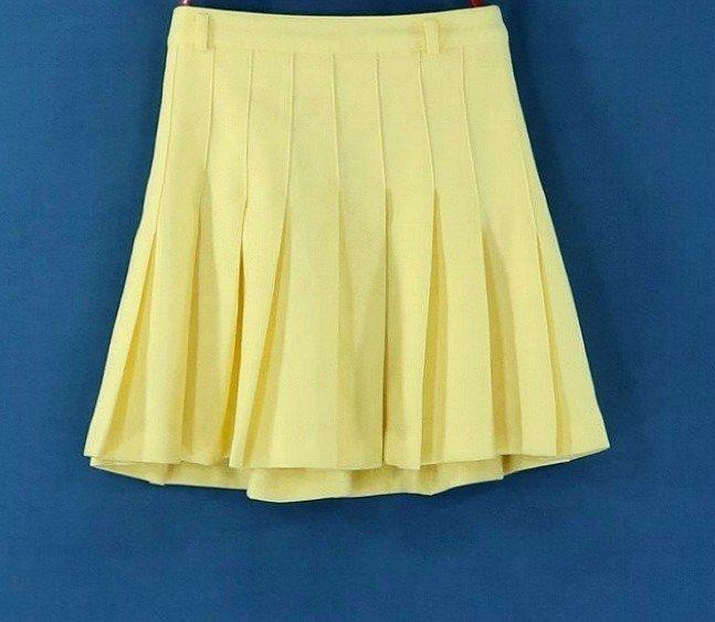 日本品牌※【INGNI】黃色 鬆緊腰帶 百摺短裙