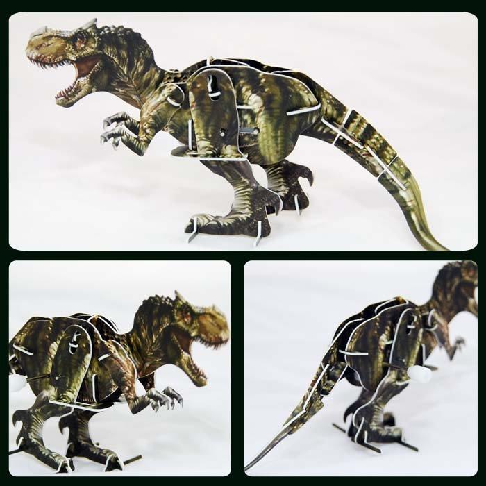 暴龍 恐龍 可動發條式 3D立體拼圖玩具 益智 教育 美勞
