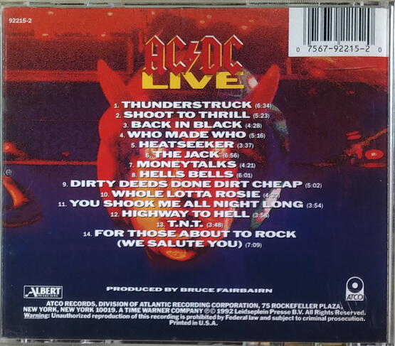 《絕版專賣》AC/DC / Live 1992經典演唱會精華輯 (美版.無IFPI) | 露天市集 | 全台最大的網路購物市集