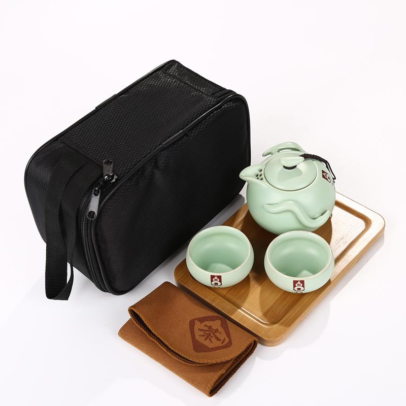 【聚元堂】汝窯茶具 茶具旅行組 一壼二杯茶具組  旅行包