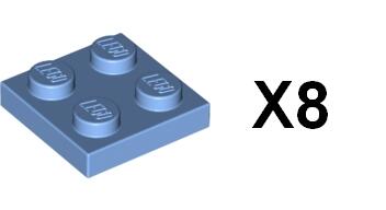 缺貨LEGO樂高薄板 3022 4653540 中間藍 Medium Blue Plate 2x2 (8個) A04
