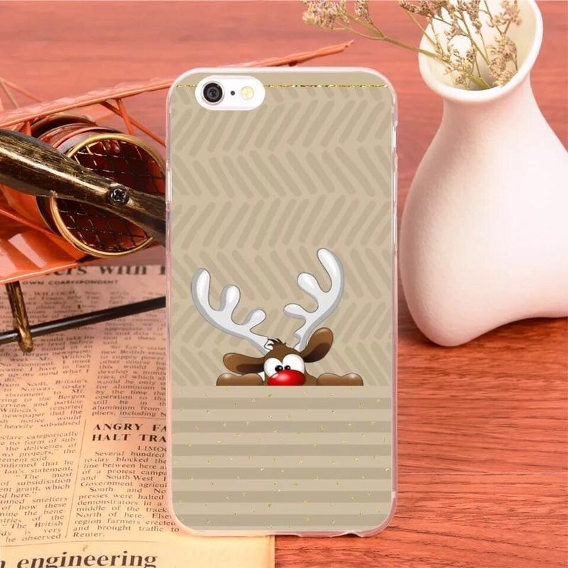 [Aphridite] iphone6、7、8&iPhoneX iPhone 聖誕彩繪款手機殼-可愛麋鹿款