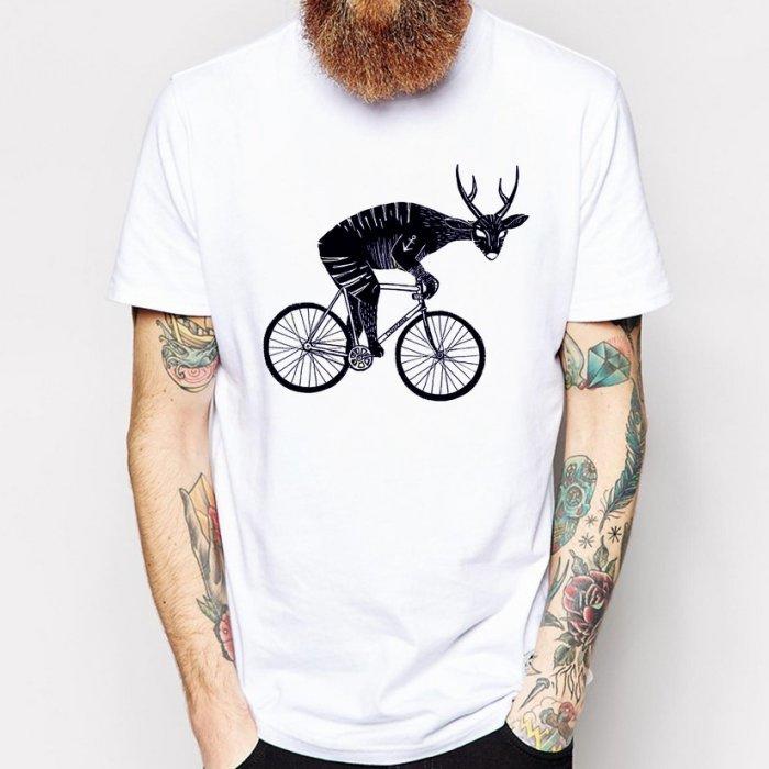 Bike Stag 短袖T恤 4色 鹿腳踏車動物潮趣味文青清新Hipster簡單生活t