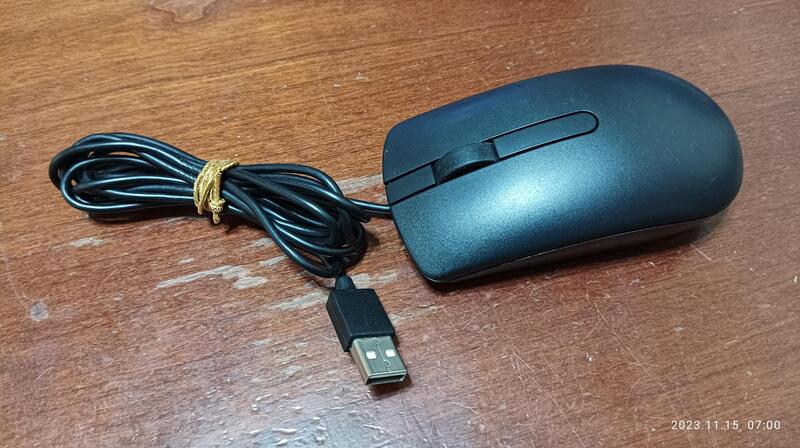二手良品 Dell USB 有線光學滑鼠 MS116 (黑色) 1000 dpi
