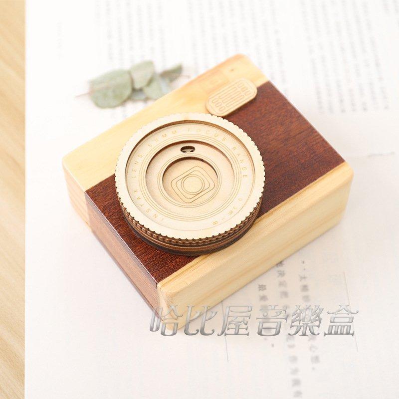 23音梳高音質音樂盒, 相機造型 雙色原木設計 仿真可愛 Sankyo音樂機芯