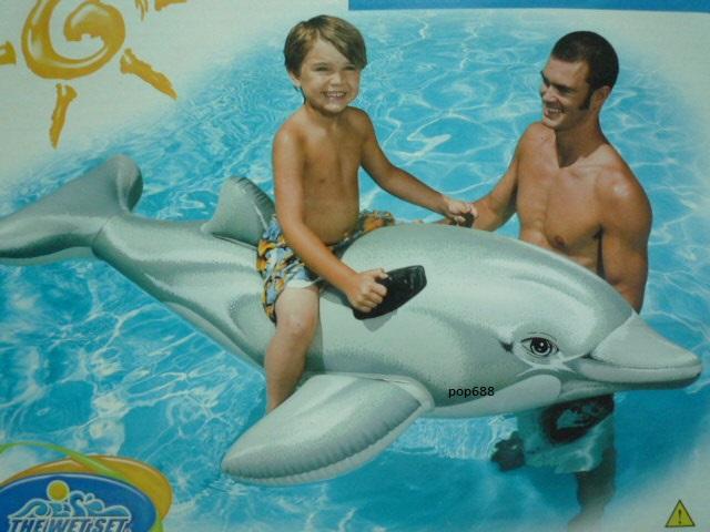 INTEX58539 原廠 銀色大海豚坐騎201cm*76cm 送修補貼 兒童幼兒游泳玩水 戲水 可愛動物坐騎
