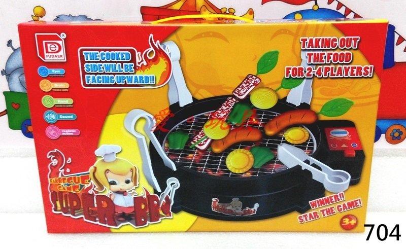 『愛。玩具』704.兒童BBQ電動烤肉玩具 仿真電動燒烤 親子玩具 贈送電池