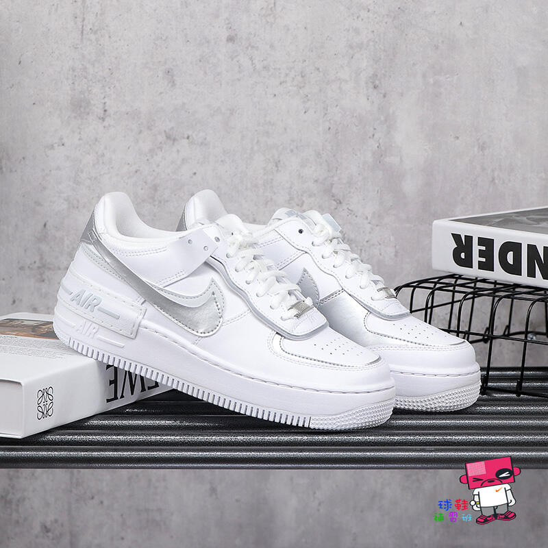 Nike WMNS Air Force1 Shadow White/Metalic Silver 23.5cm CI0919-119-