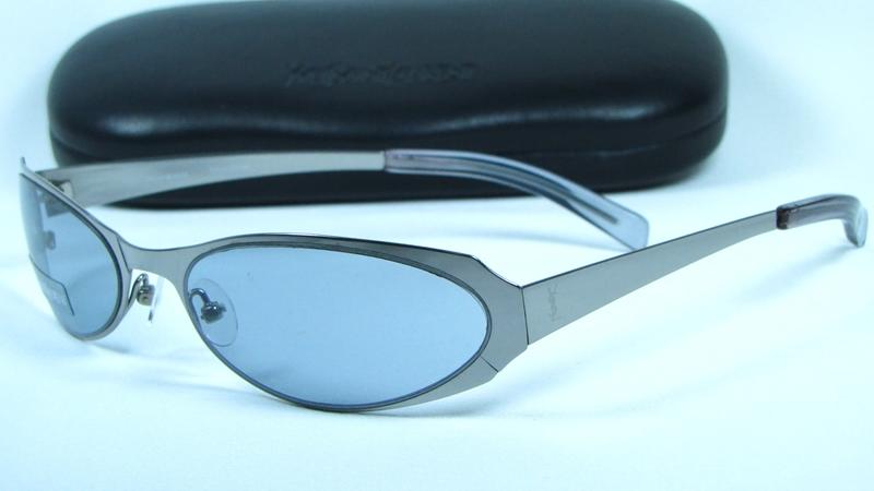 『珍妮妹妹』YSL太陽眼鏡：全新正品，時尚亮銀，彈力金屬框面：YSL2119/S-6LB ~特價優惠中