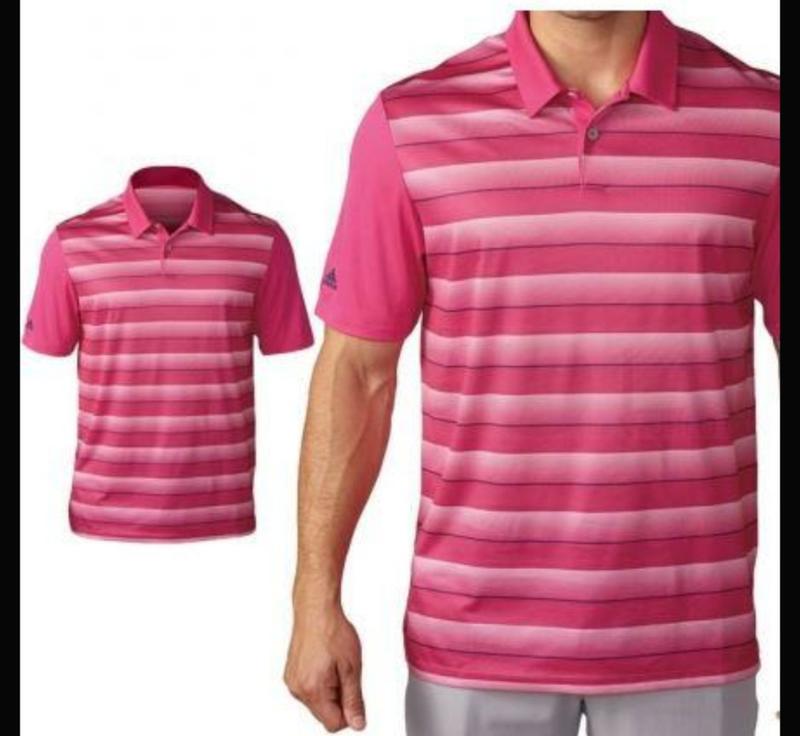 全新ADIDAS 愛迪達 短袖 POLO衫 高爾夫 網球 快速排汗透氣 桃紅 棗紅-M