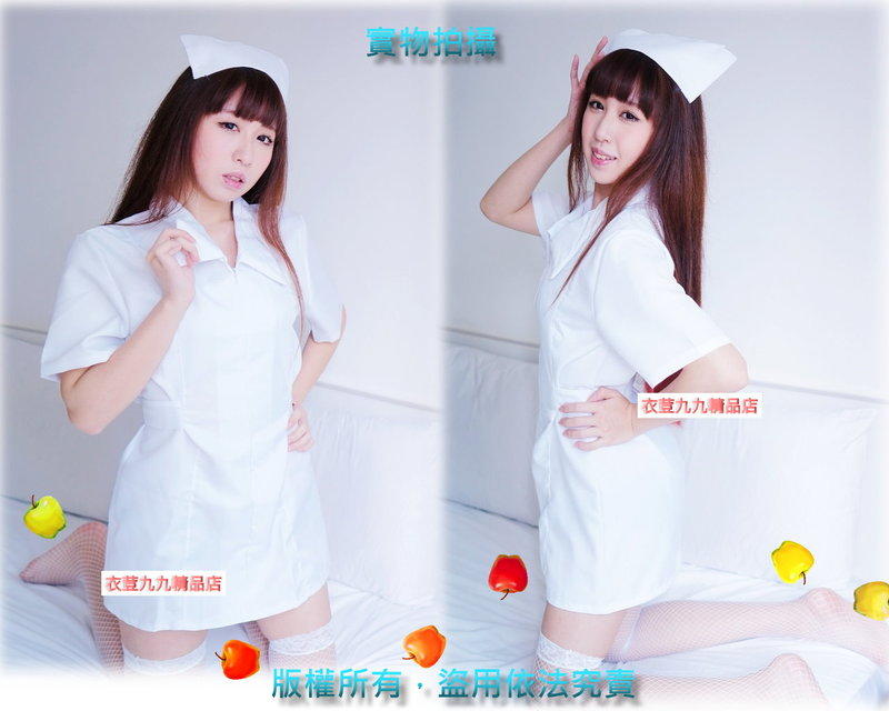 (cosplay-A14)白色小天使清純性感護士服/拉鍊款粉紅護士袍/角色扮演/攝影服/制服誘惑