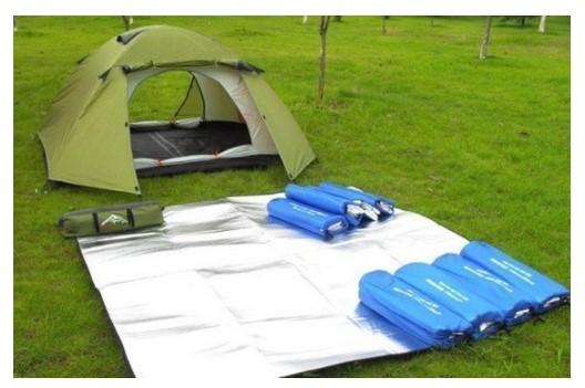 戶外野餐活動露營雙面鋁膜防水防潮墊帳篷草地墊加厚3*3米野餐防潮隔熱墊