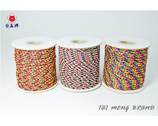 台孟牌 彩色 幸運繩 加金蔥 三款多種配色 (編織、手環、串珠、中國結、項鍊、六色、七色、彩色、繩子、宗教、材料、五色)