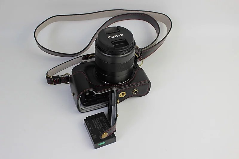 BUY360-新品 適用 for佳能 canon EOS M2 M3 M10皮套EOSM10相機包攝影皮套可拆電池 [3