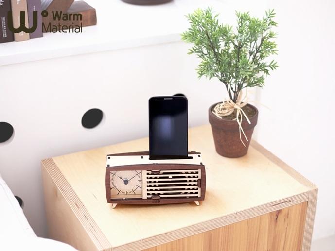WOODSUM 自組木作小物 DIY懷舊收音機 造型時鐘 擴音器 手機座 iPhone HTC Sony 喵之隅
