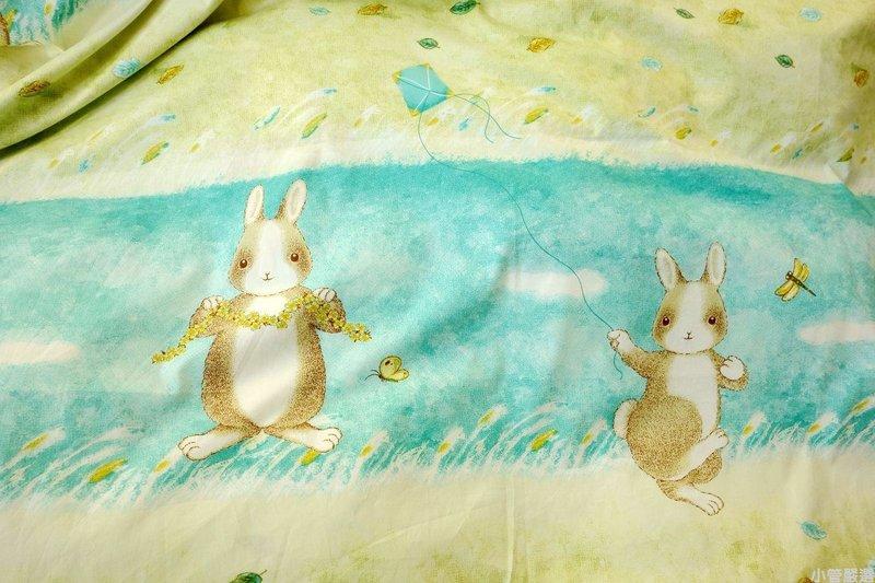 小管嚴選』台灣製100%純棉可愛兔兔印花被套，尺寸100*150公分