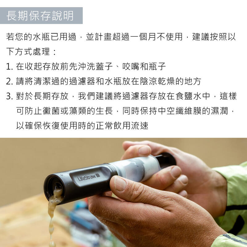 【山道具屋】LifeStraw Peak SQUEEZE 升級款頂峰生命濾水瓶-高速淨水過濾淨水器(650ml/1L)