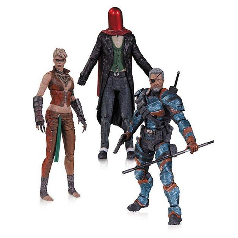 DC Collectibles 6吋 (全新) 阿卡漢起源  Arkham Origins 三人包 紅頭罩 銅頭蛇 喪鐘