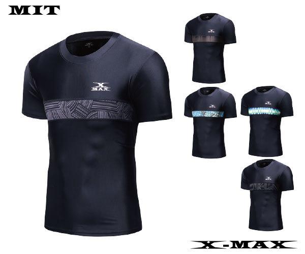 短緊身衣2件388-排汗王~X-MAX~台灣製~X1721運動時尚緊身短T恤~運動~慢跑~