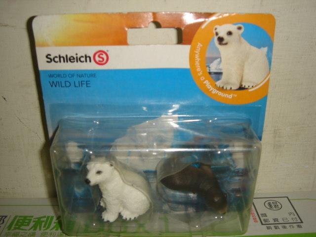 多美怪獸侏儸紀公園Schleich史萊奇恐龍王者動物模型21035北極熊&小海獅吊卡組公仔一佰一十一元起標11 1元起標